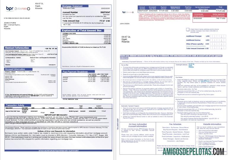 Extrato de hipoteca do banco BPR de Ruanda em formatos Word e PDF 1 2 baixar para verificação